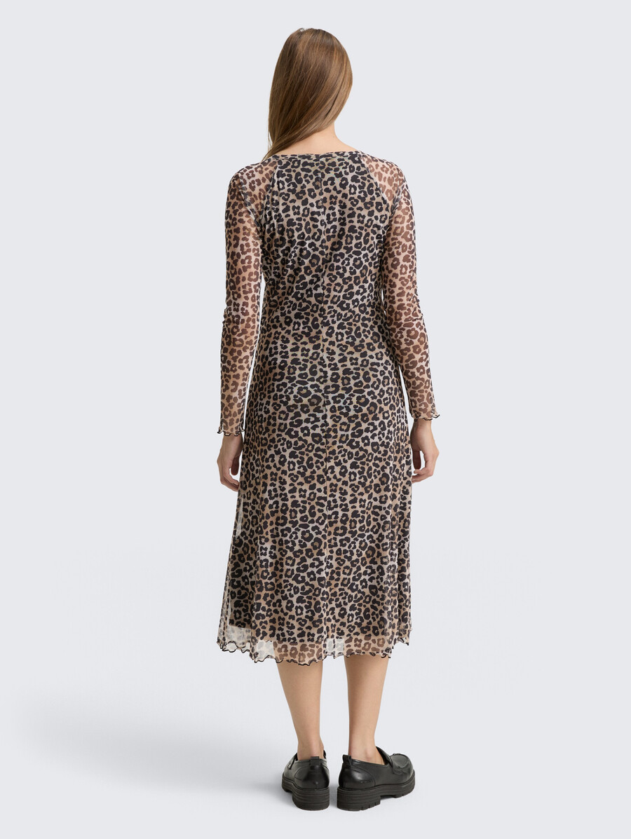 mesh-midikleid mit muster