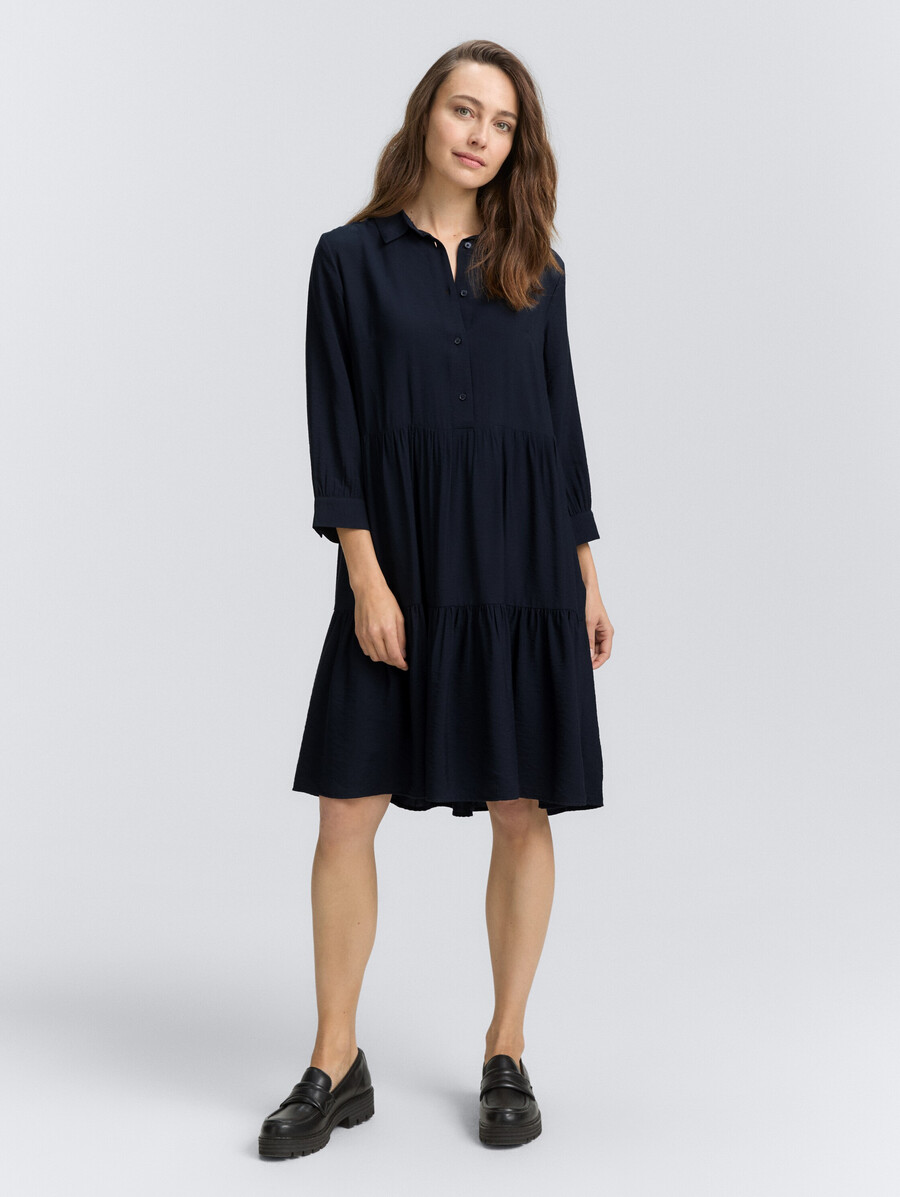 crinkle-kleid mit volants