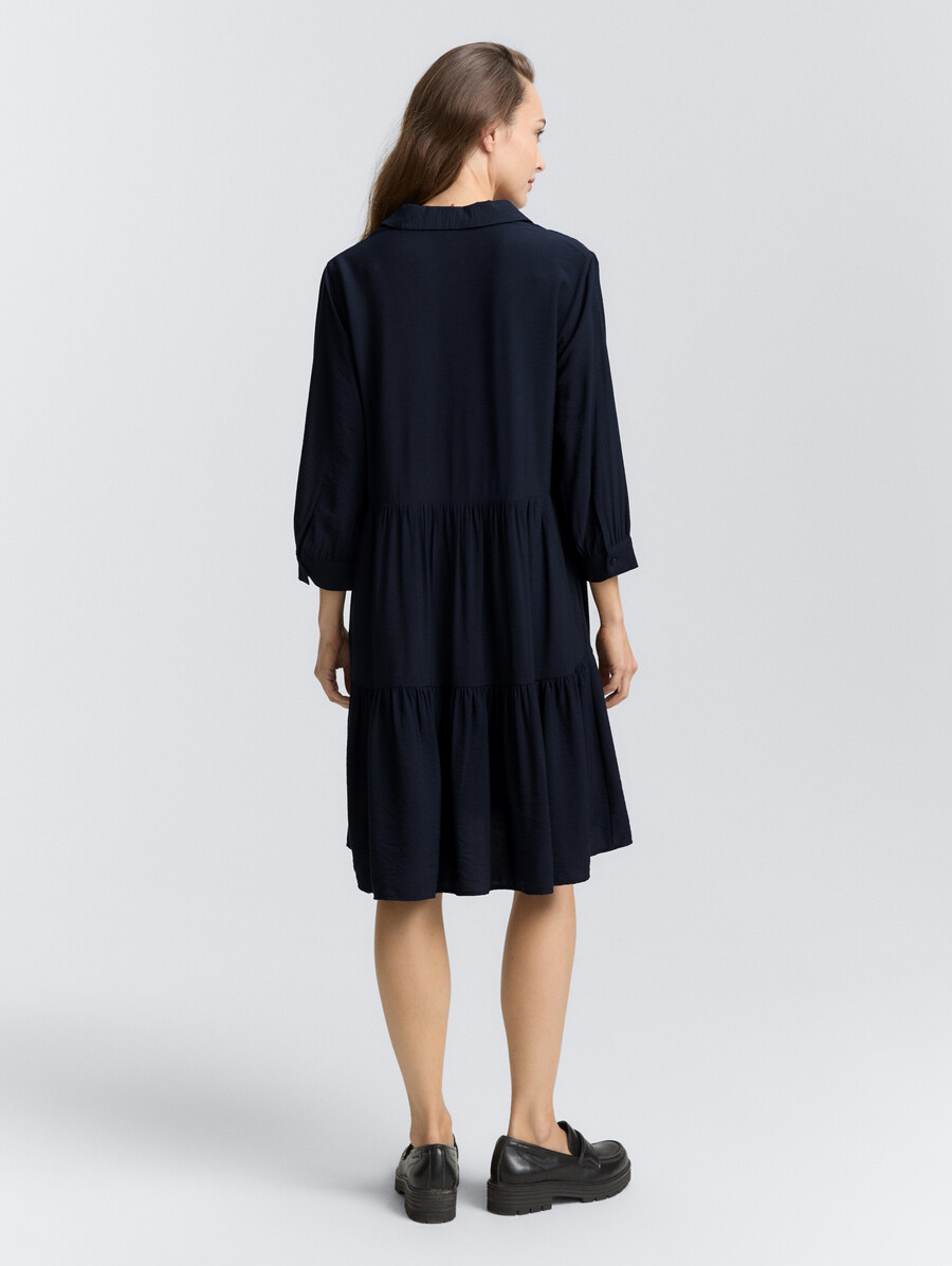 crinkle-kleid mit volants