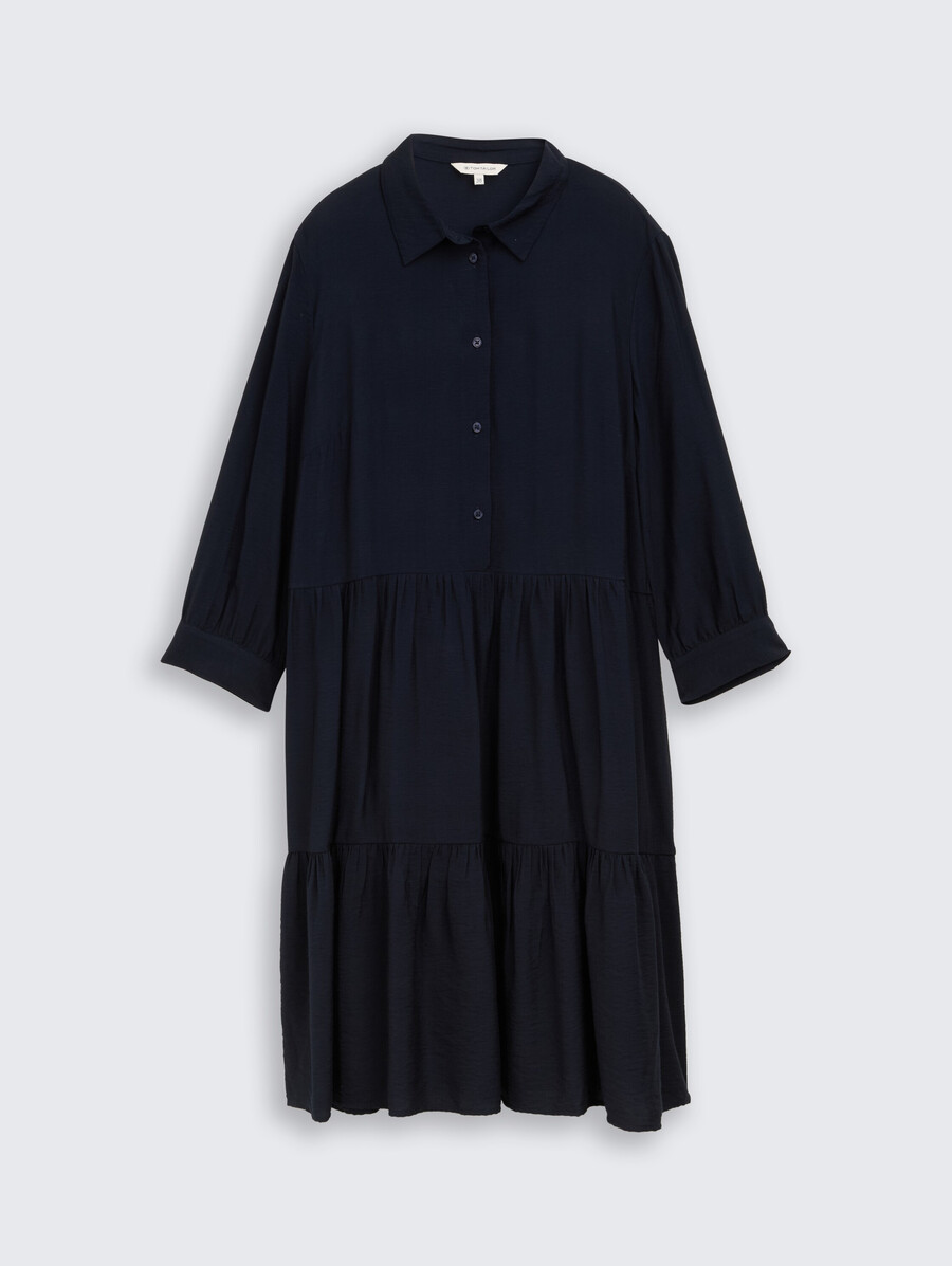 crinkle-kleid mit volants