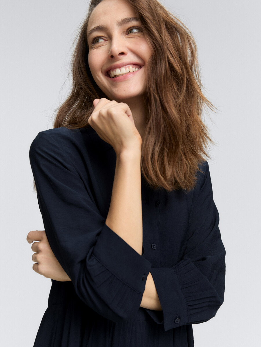 crinkle-kleid mit volants