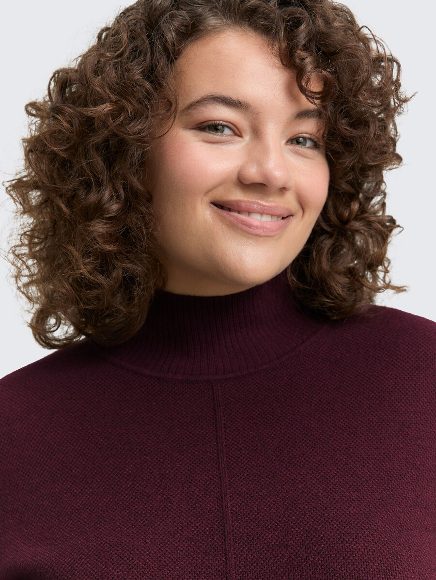 plus size – strickkleid mit stehkragen