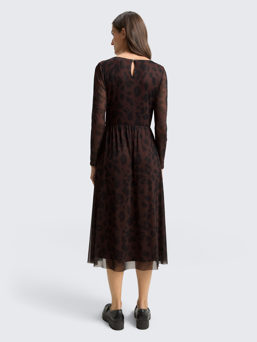 midi-meshkleid mit muster
