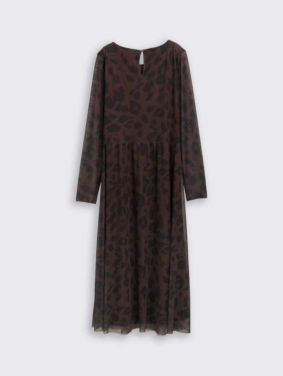 midi-meshkleid mit muster