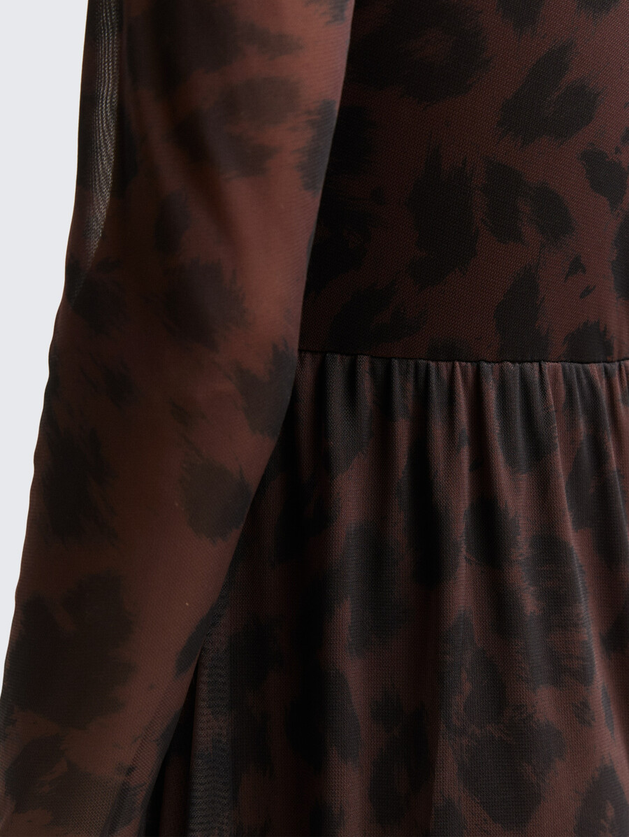 midi-meshkleid mit muster