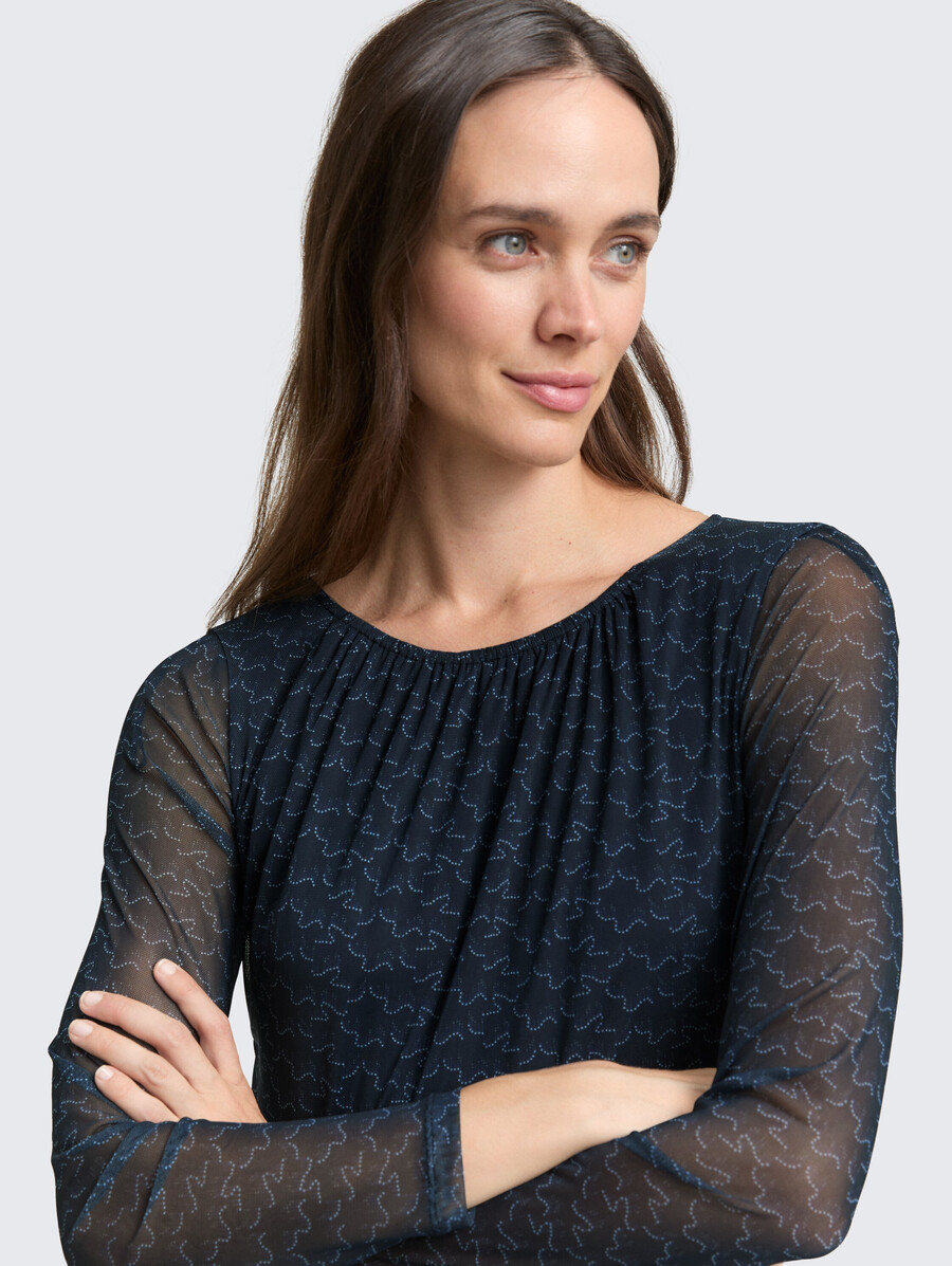 midi-meshkleid mit muster