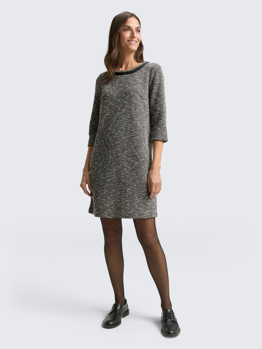 bouclé-kleid mit schleifendetail