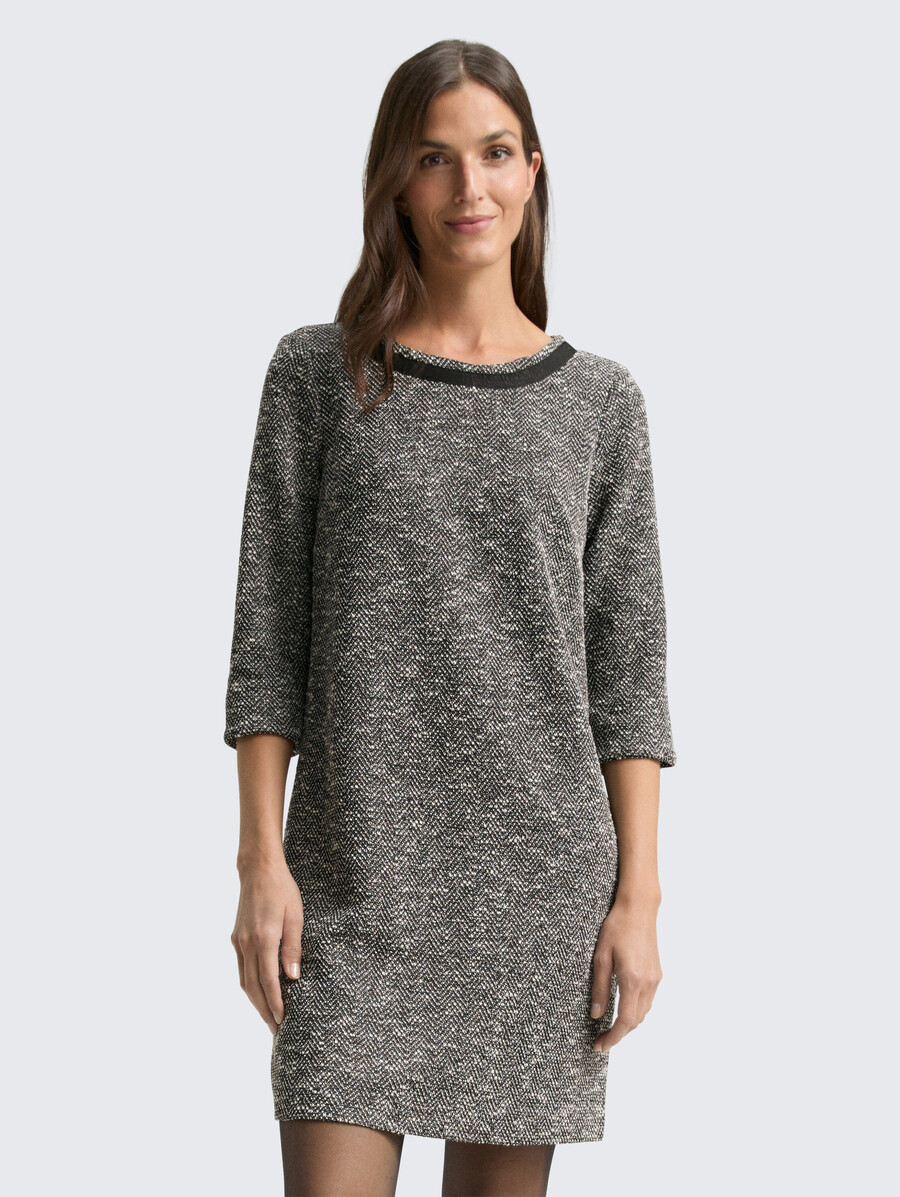 bouclé-kleid mit schleifendetail