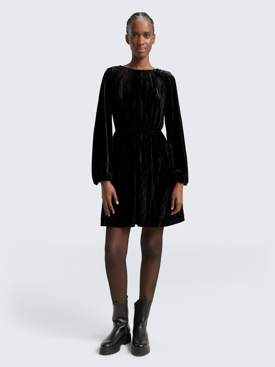 mini-samtkleid mit schleifendetail