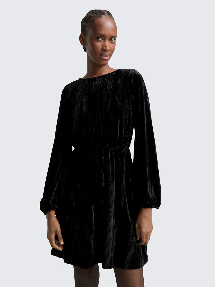 mini-samtkleid mit schleifendetail
