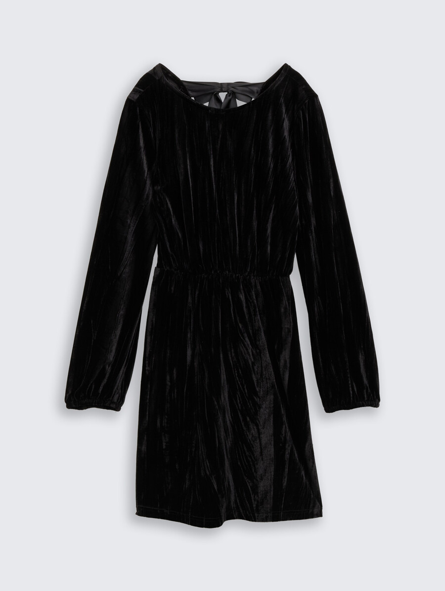 mini-samtkleid mit schleifendetail