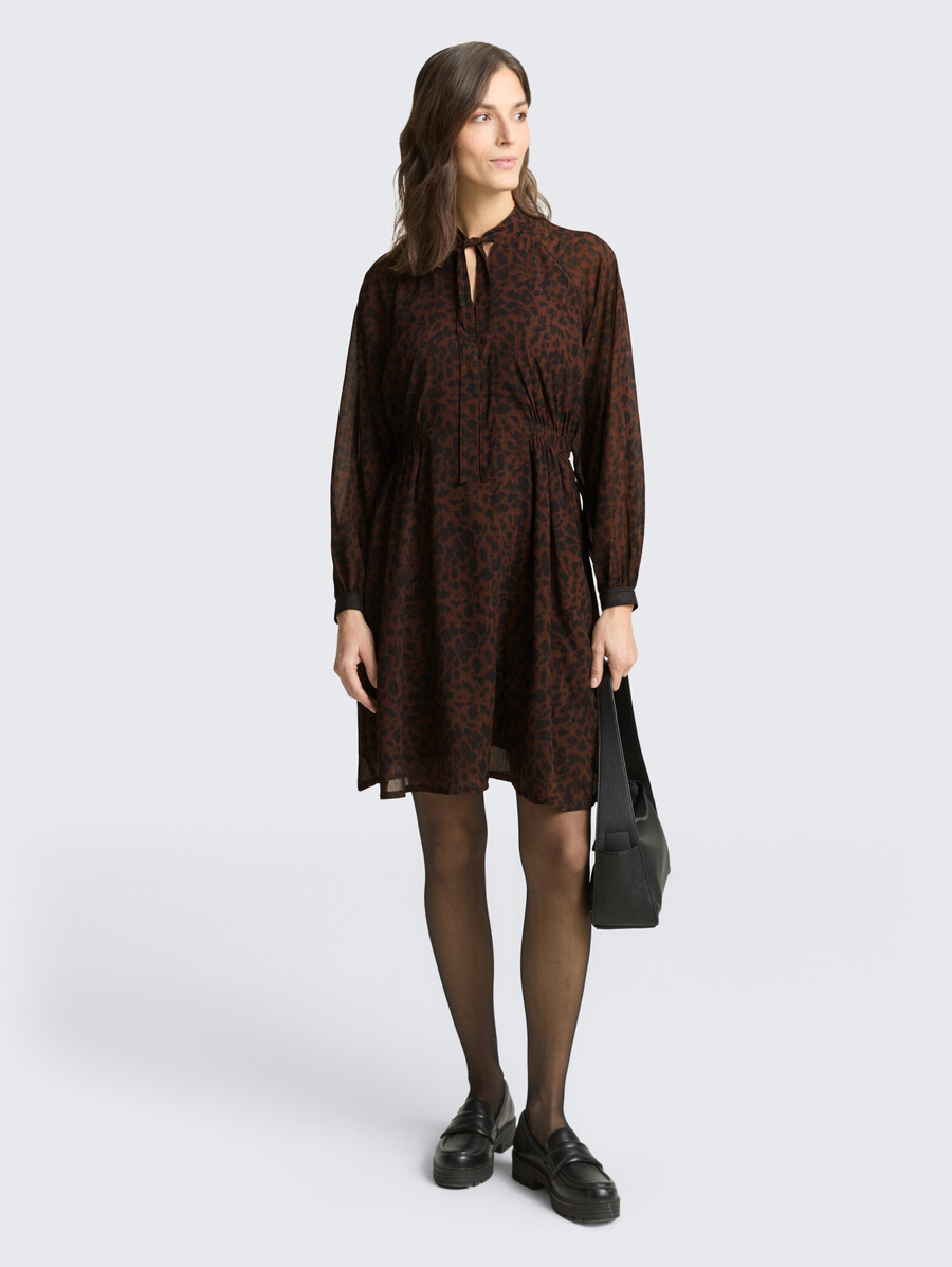 chiffonkleid mit leopardenmuster