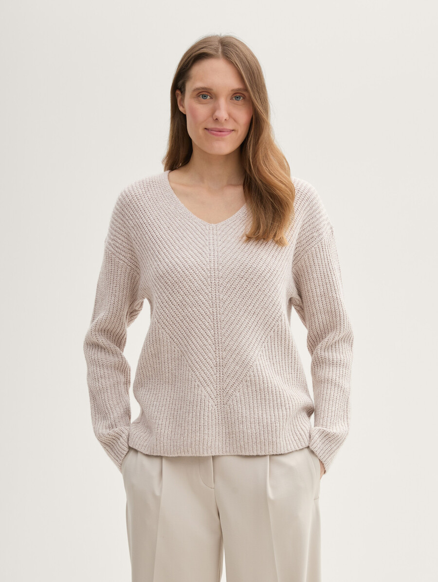 strickpullover mit v-ausschnitt