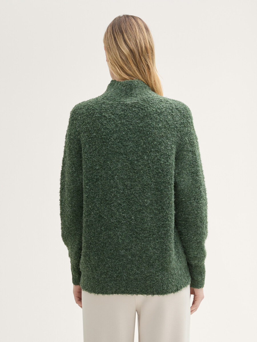 locker geschnittener bouclé-pullover