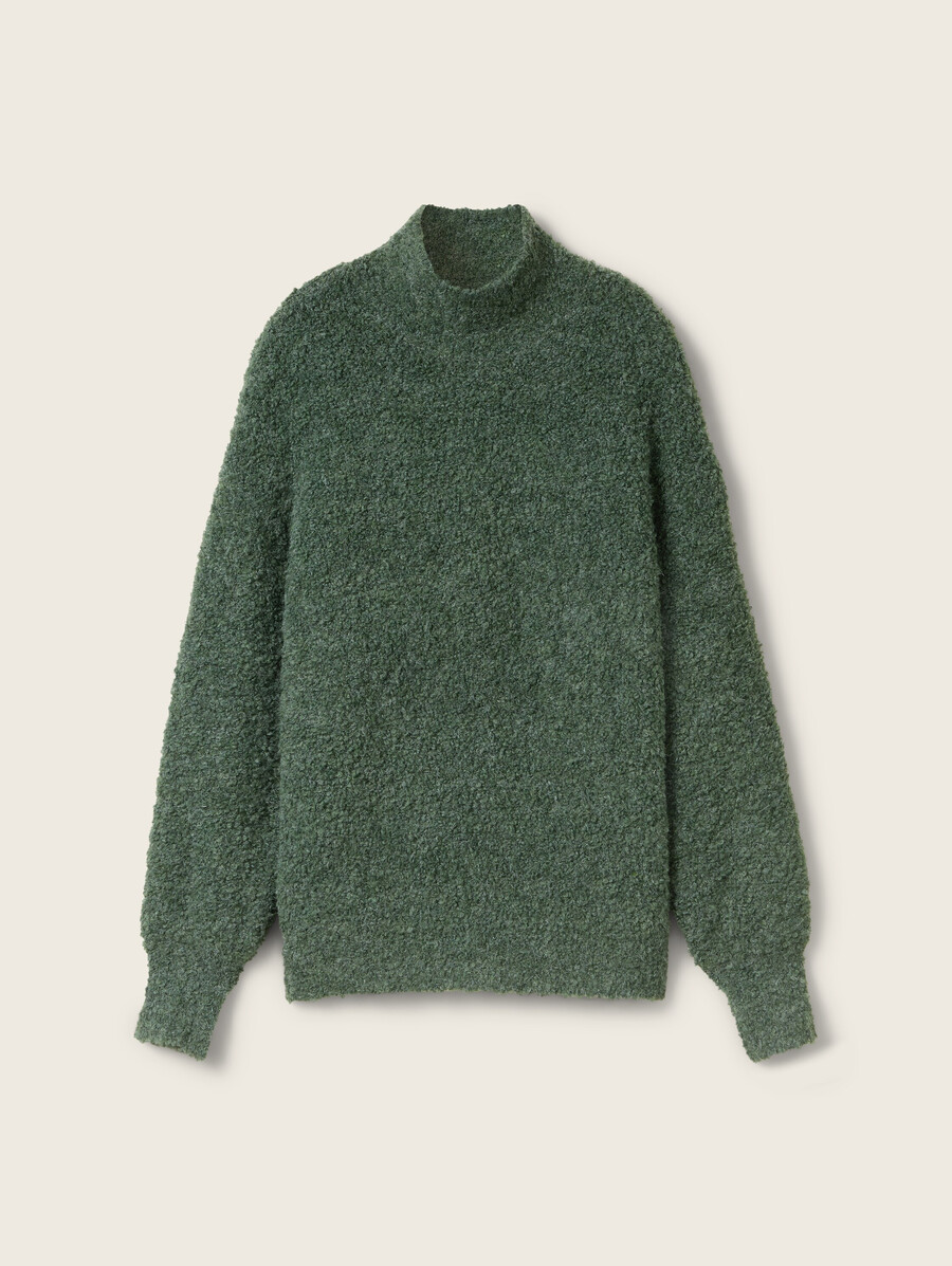 locker geschnittener bouclé-pullover
