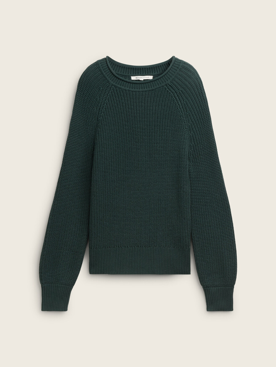 strickpullover mit leicht ballonförmigen Ärmeln