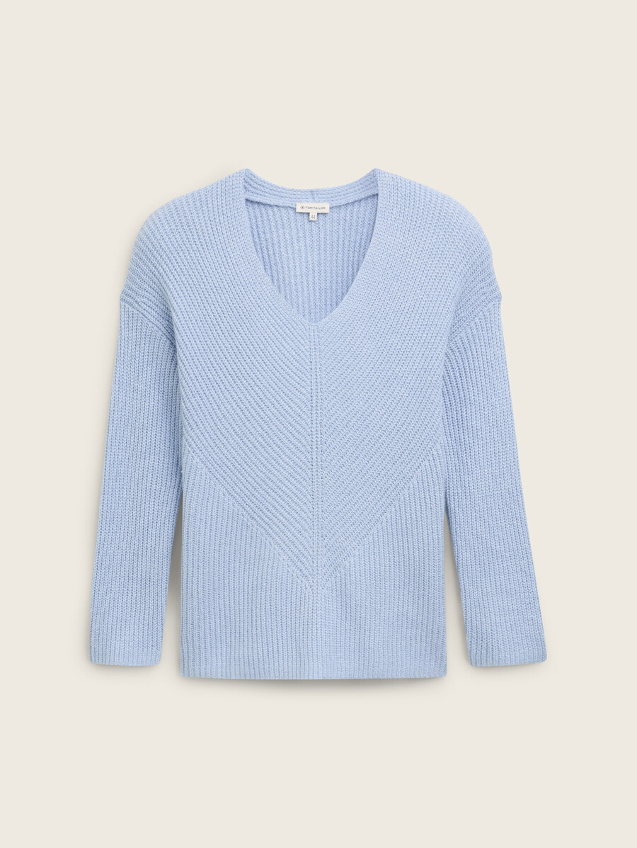 plus size – strickpullover mit v-ausschnitt