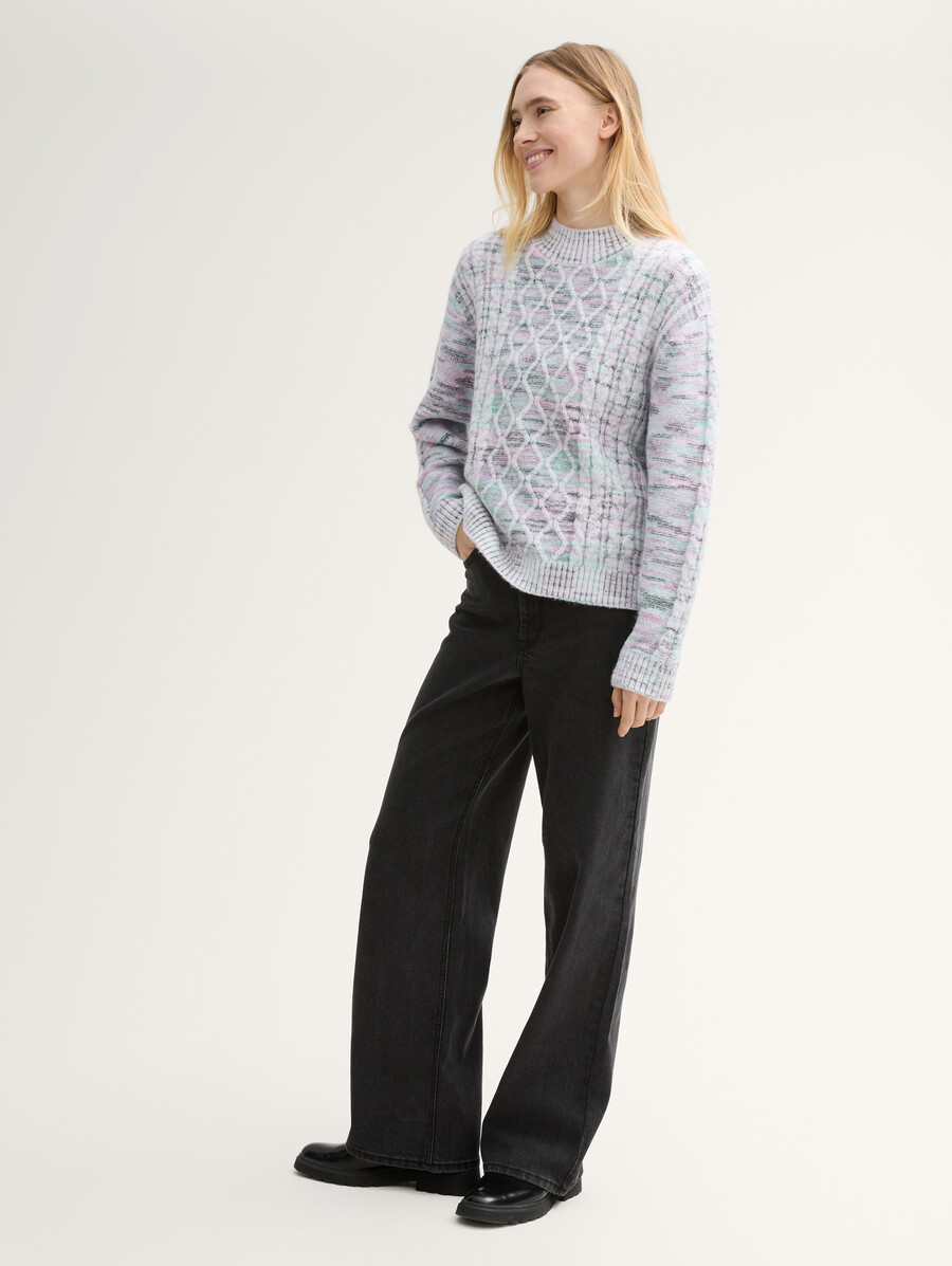 pullover mit zopfmuster