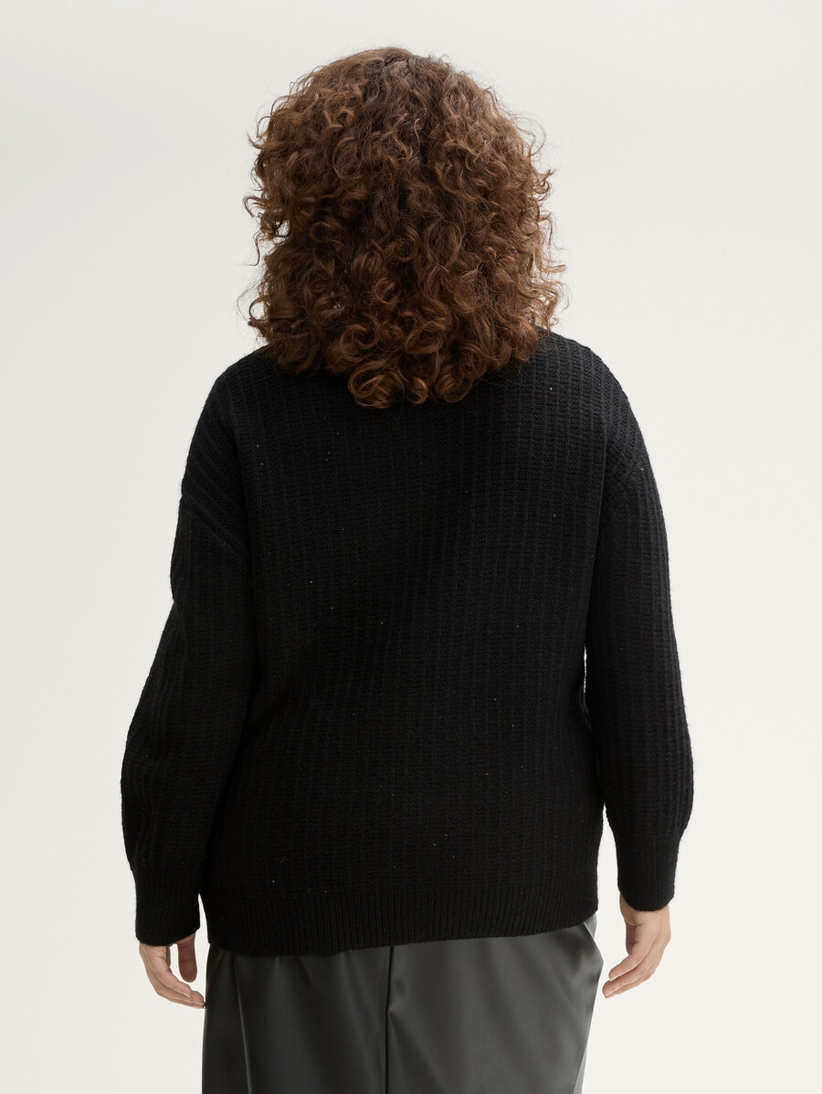 plus size - strickpullover mit pailletten