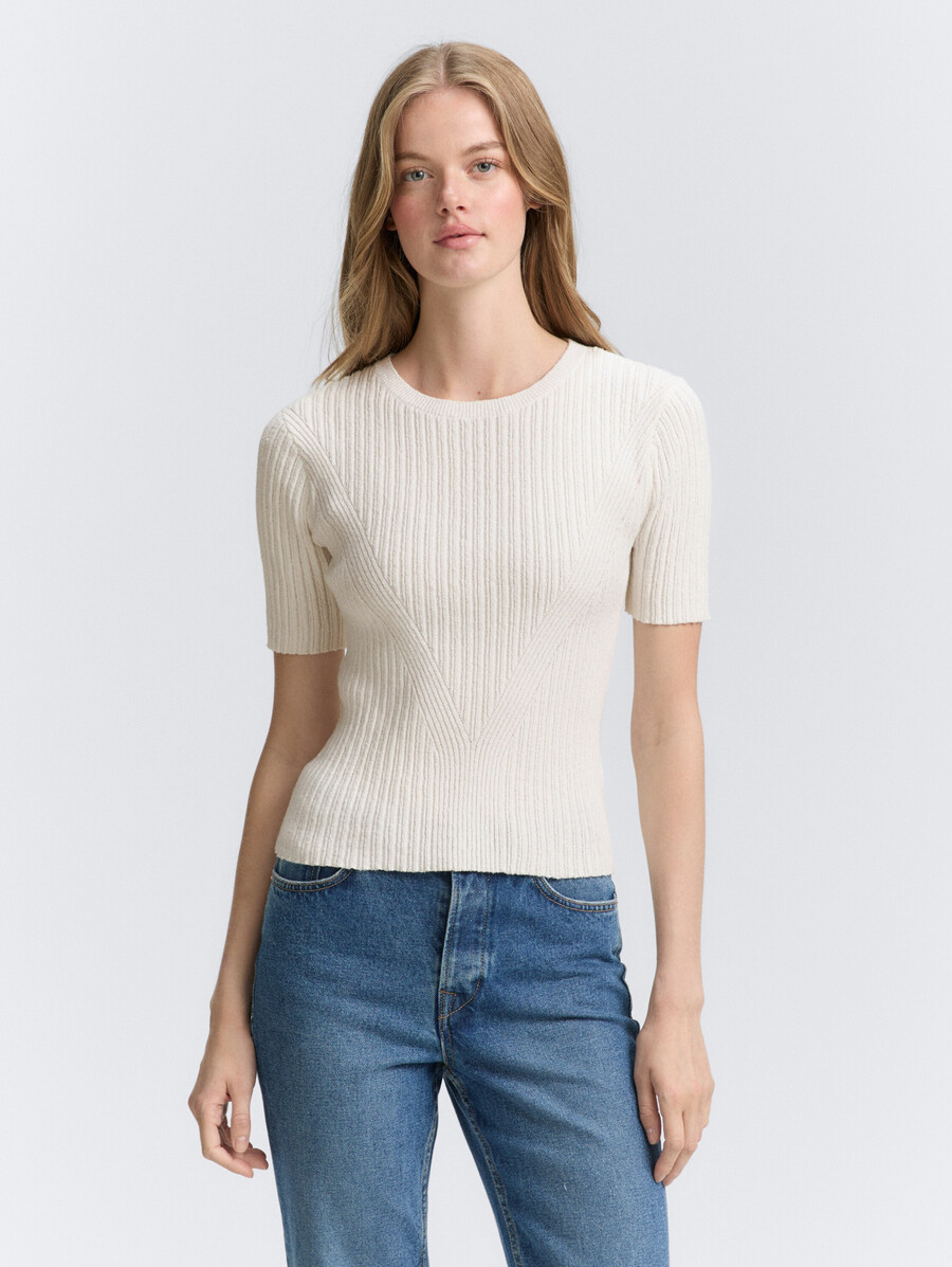 strickpullover mit rippenstruktur
