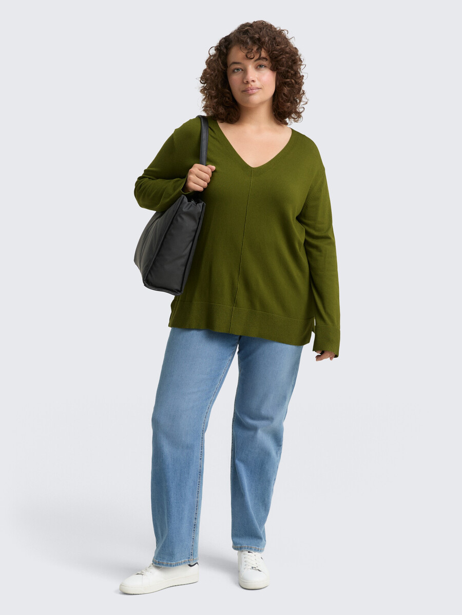 plus size – locker sitzender strickpullover