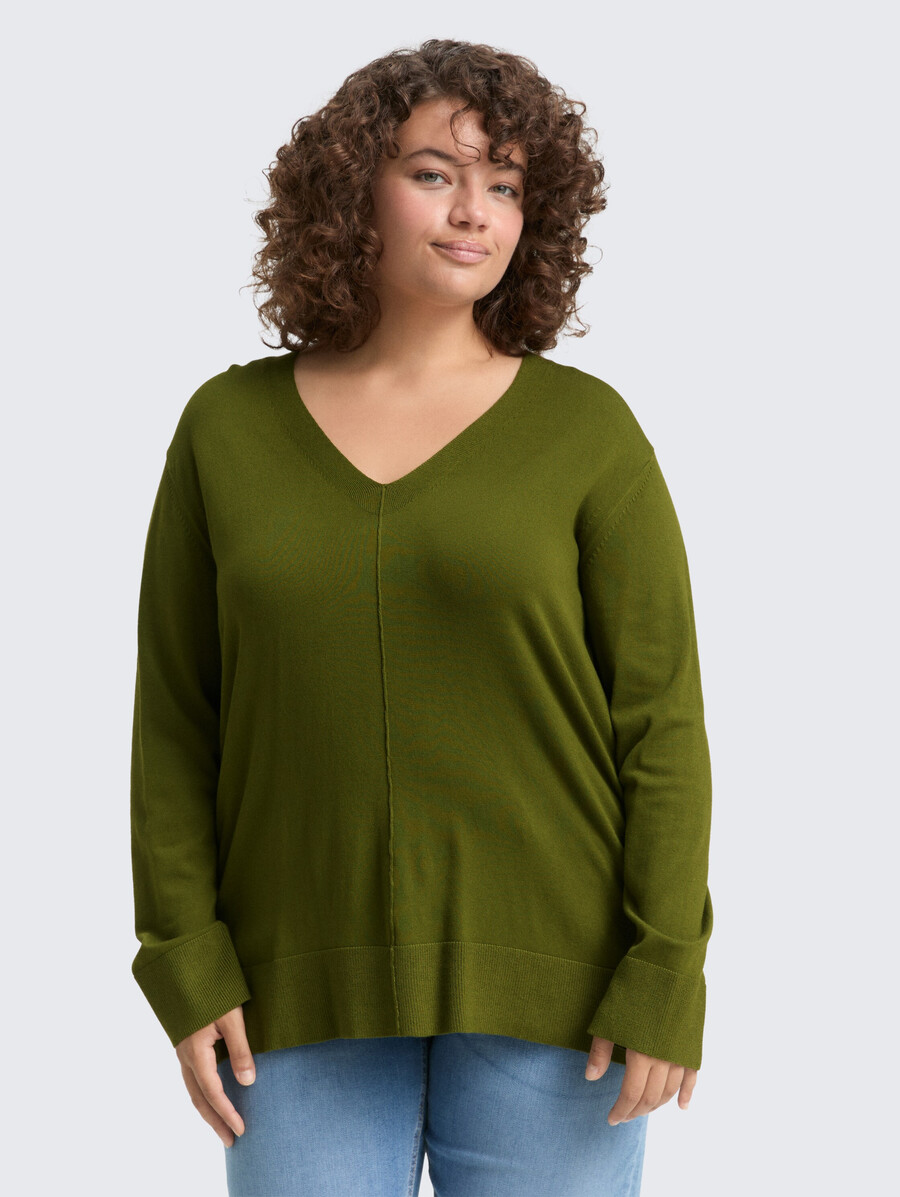 plus size – locker sitzender strickpullover