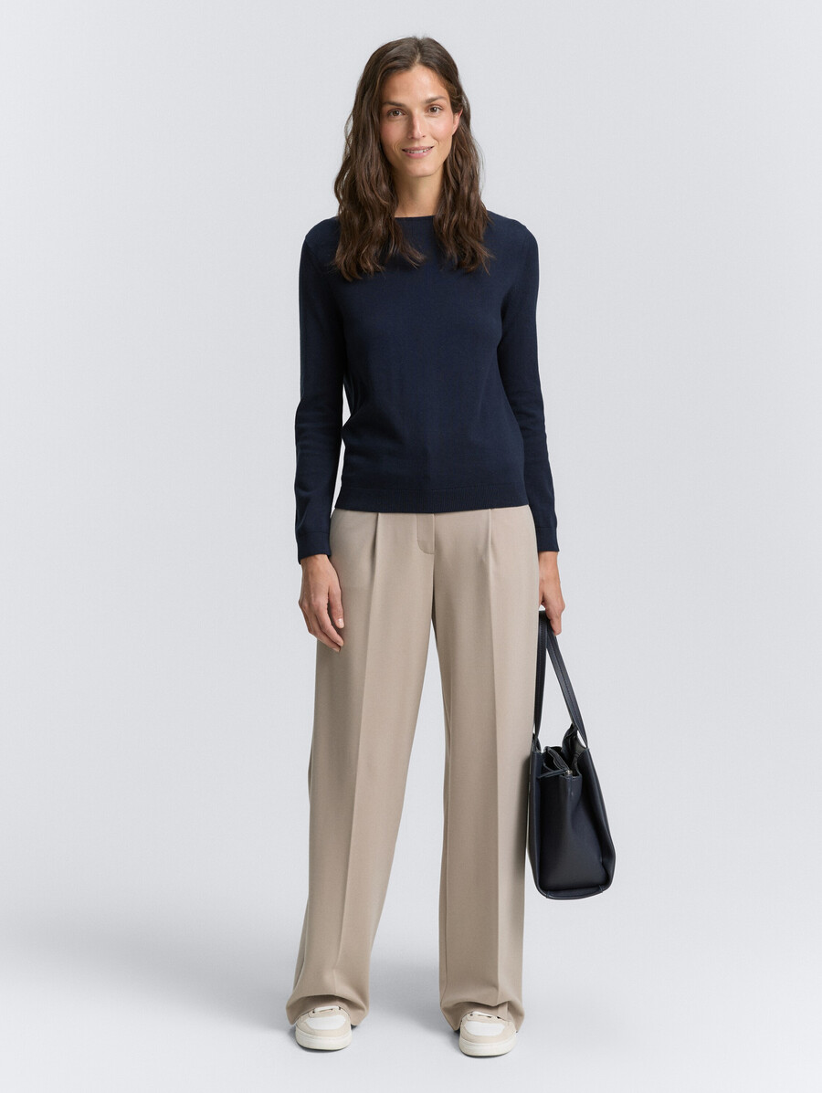 strickpullover mit u-boot-ausschnitt