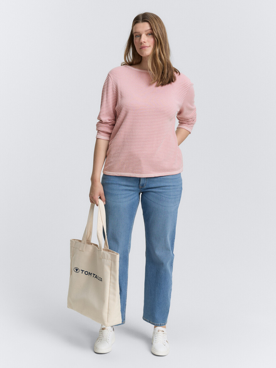 plus size – strickpullover mit u-boot-ausschnitt