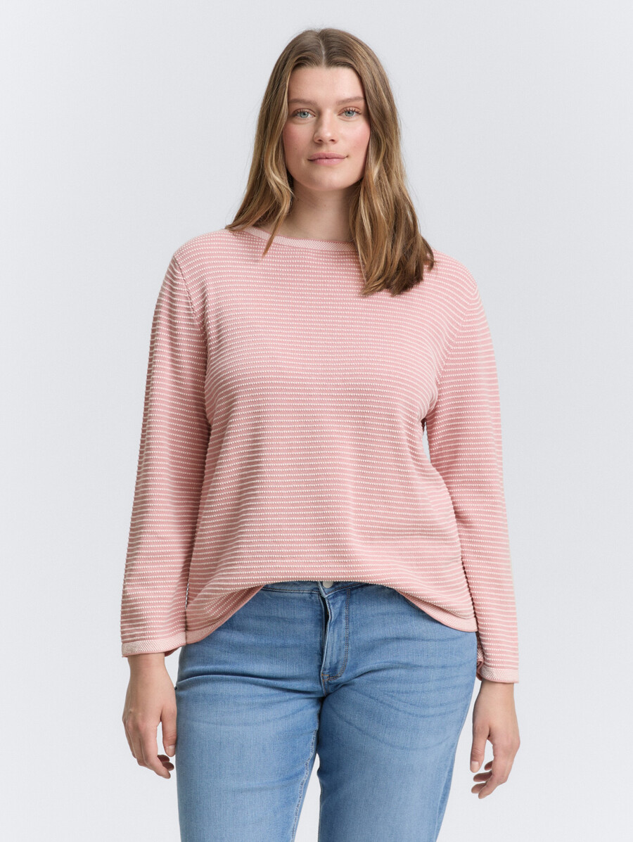 plus size – strickpullover mit u-boot-ausschnitt