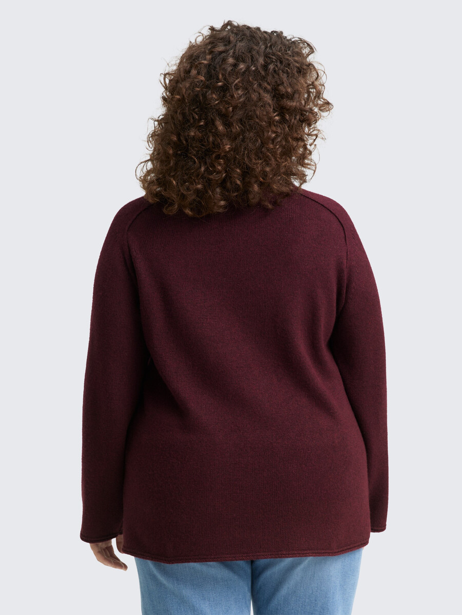 plus size – locker sitzender strickpullover mit stehkragen