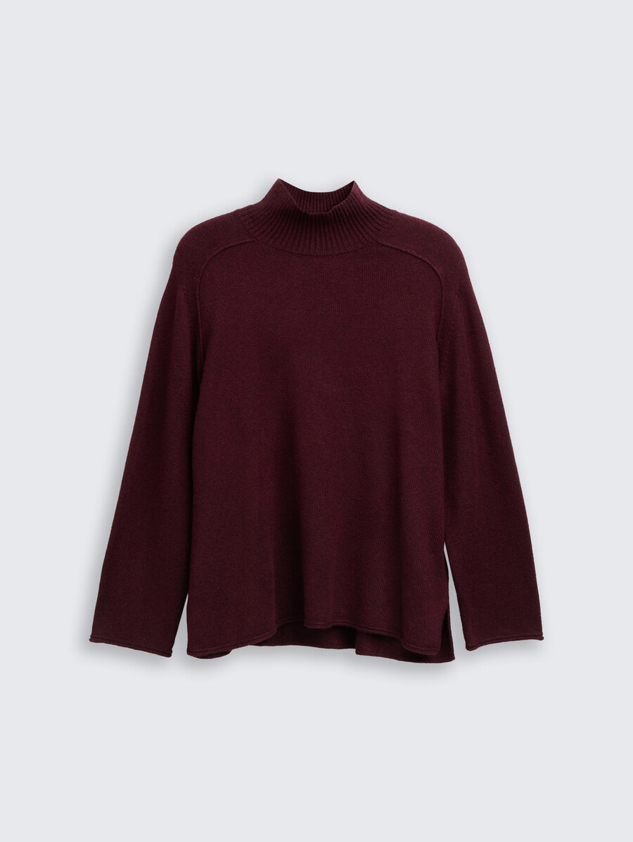 plus size – locker sitzender strickpullover mit stehkragen