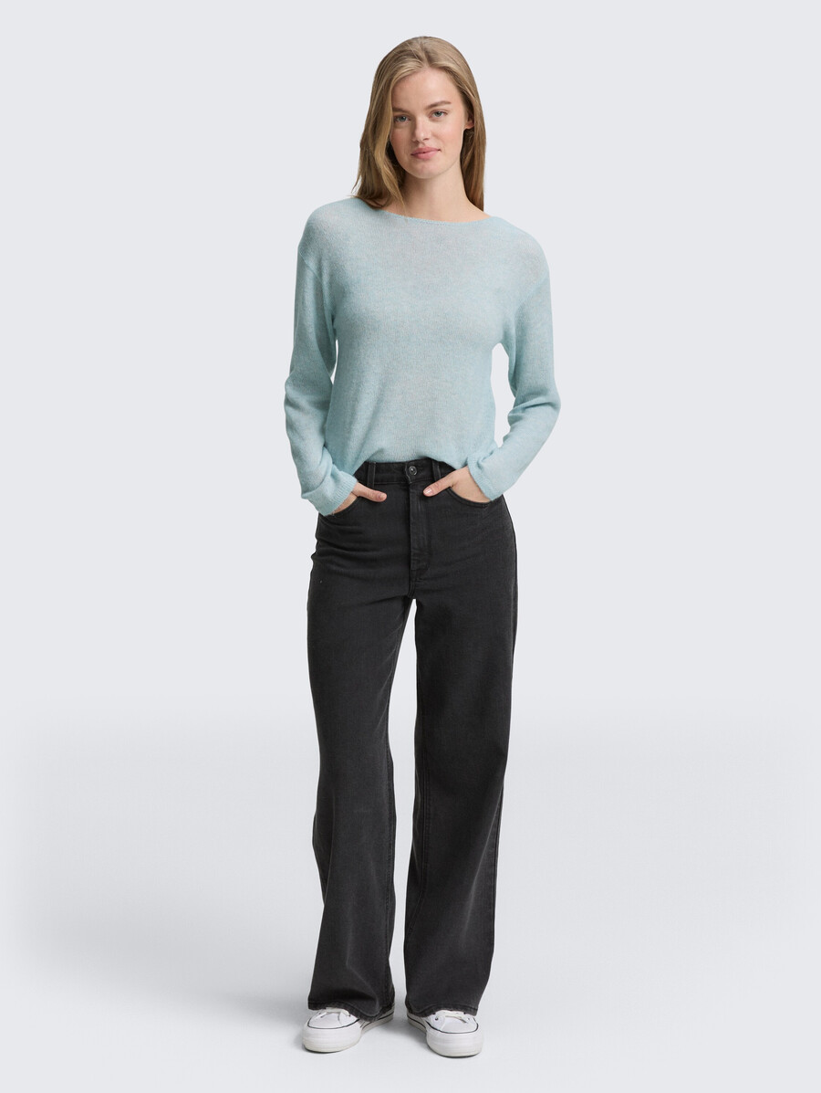 strickpullover mit u-boot-ausschnitt