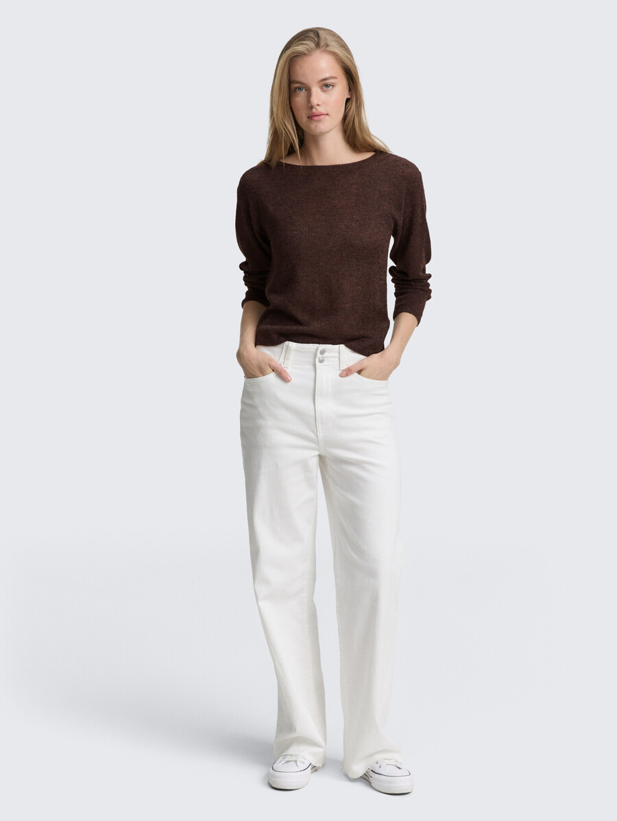 strickpullover mit u-boot-ausschnitt