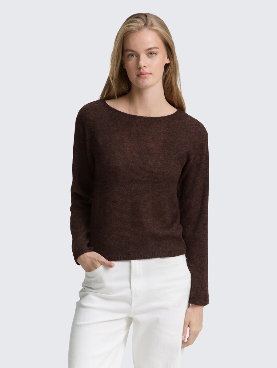 strickpullover mit u-boot-ausschnitt