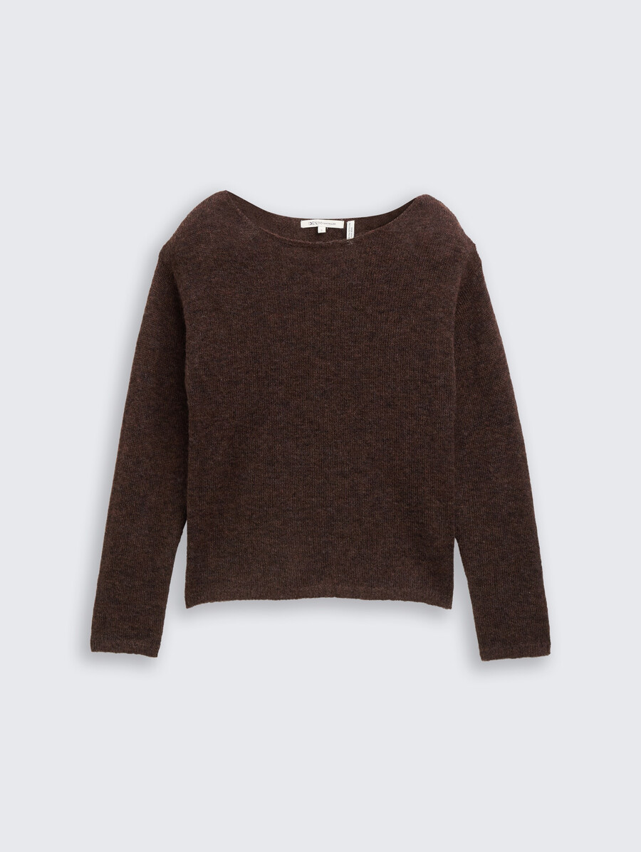 strickpullover mit u-boot-ausschnitt