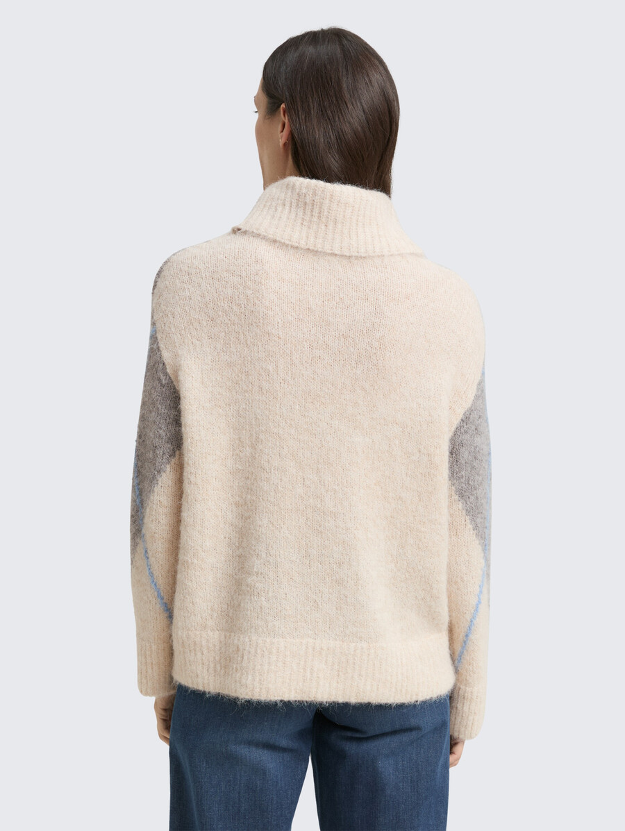 oversized rollkragenpullover mit wollanteil