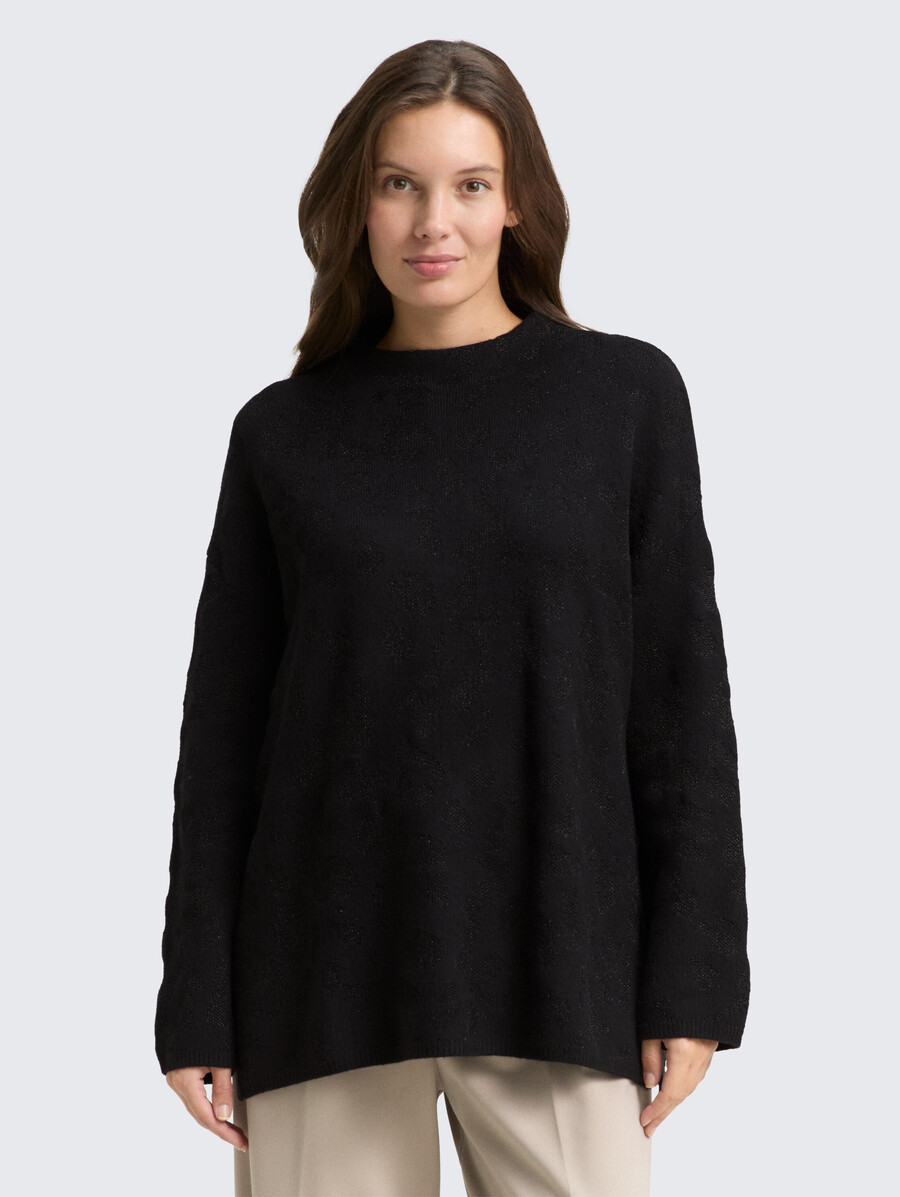 oversize-strickpullover mit glitzereffekt