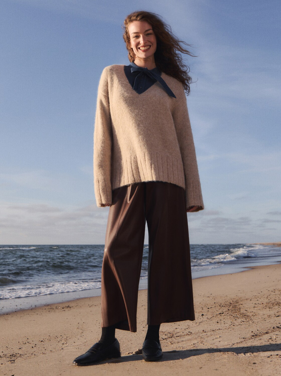 oversize-strickpullover mit wollanteil