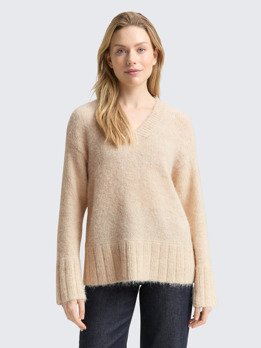 oversize-strickpullover mit wollanteil