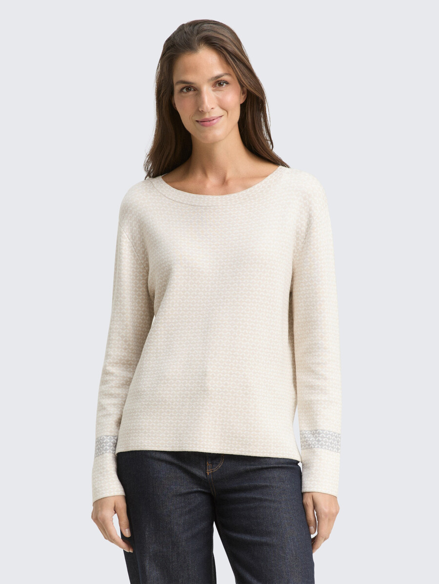 locker geschnittener jacquard-strickpullover