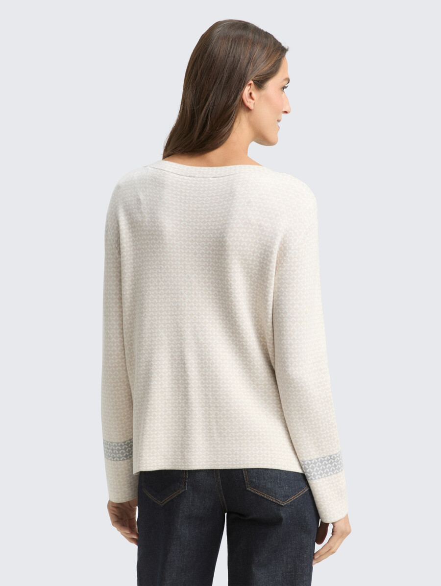 locker geschnittener jacquard-strickpullover