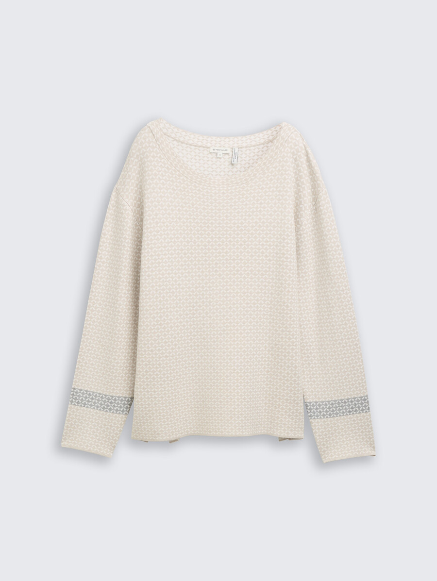 locker geschnittener jacquard-strickpullover