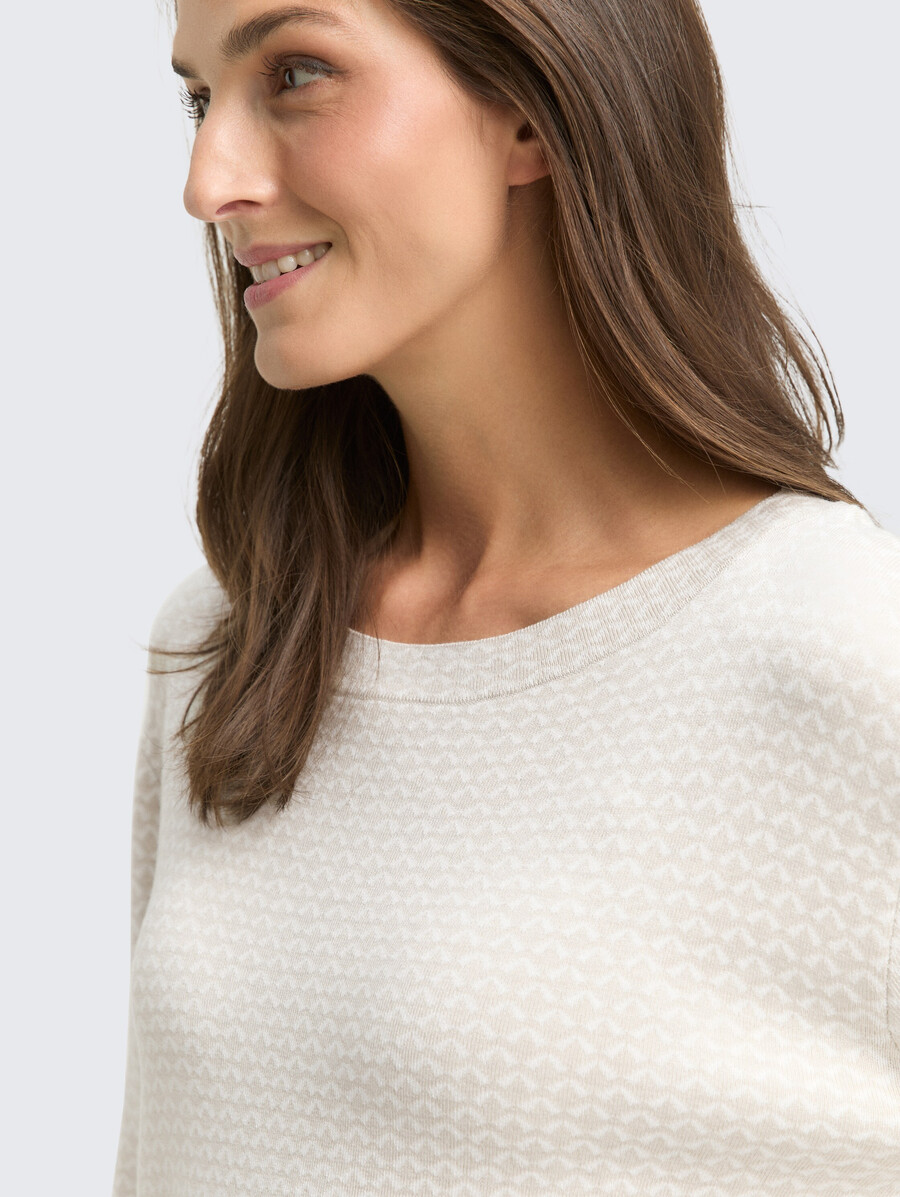 locker geschnittener jacquard-strickpullover