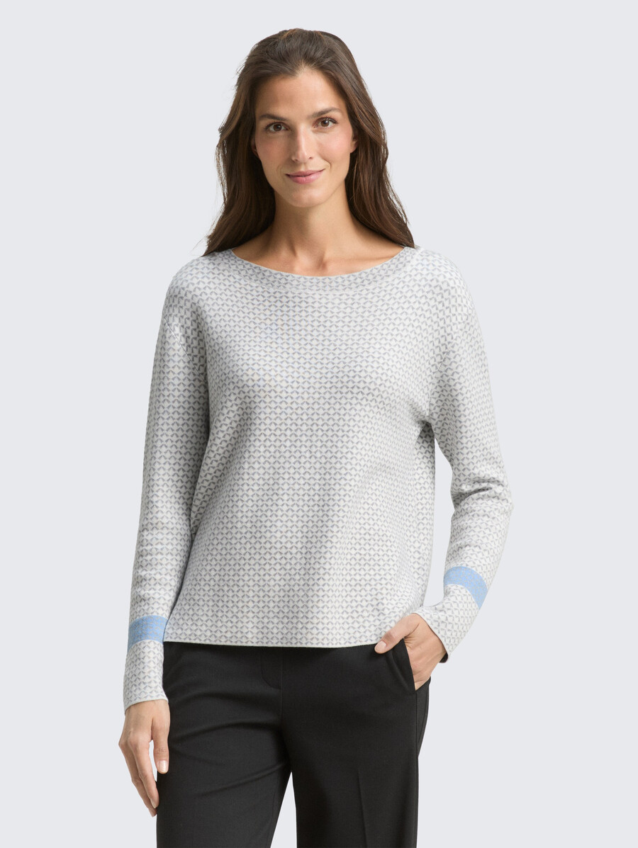 locker geschnittener jacquard-strickpullover