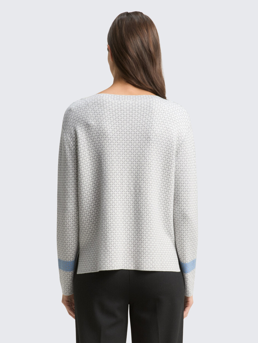 locker geschnittener jacquard-strickpullover