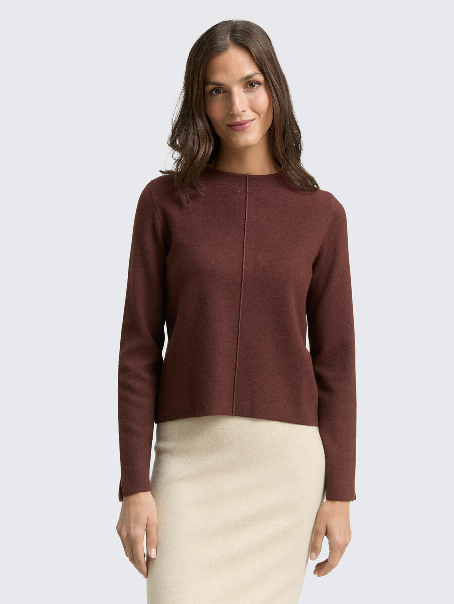 kurzer strickpullover mit stehkragen