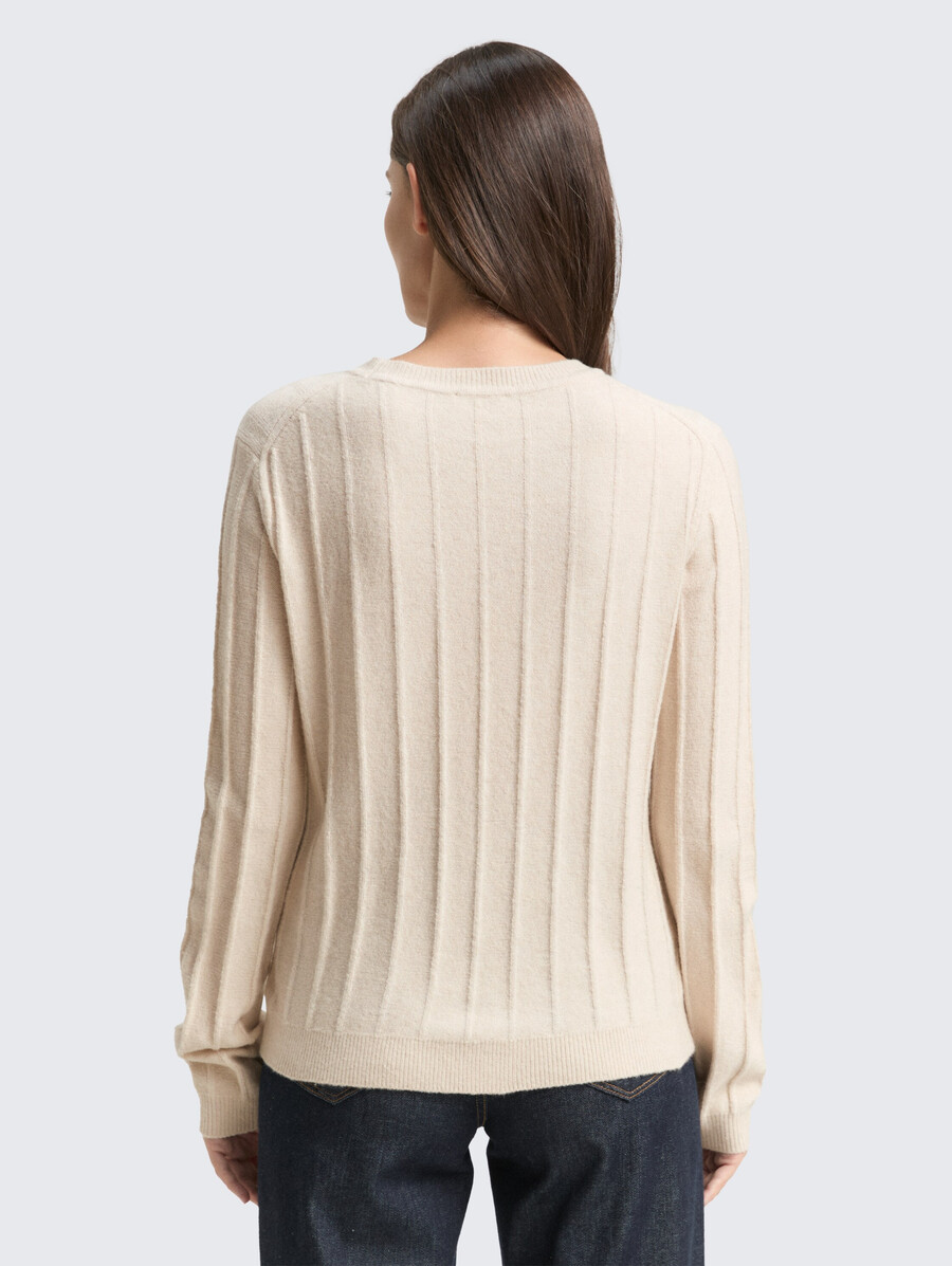rippstrickpullover mit wollanteil