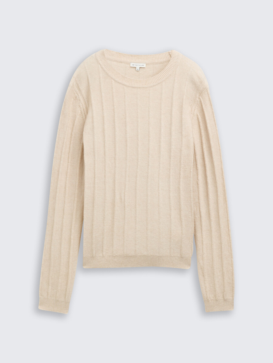 rippstrickpullover mit wollanteil