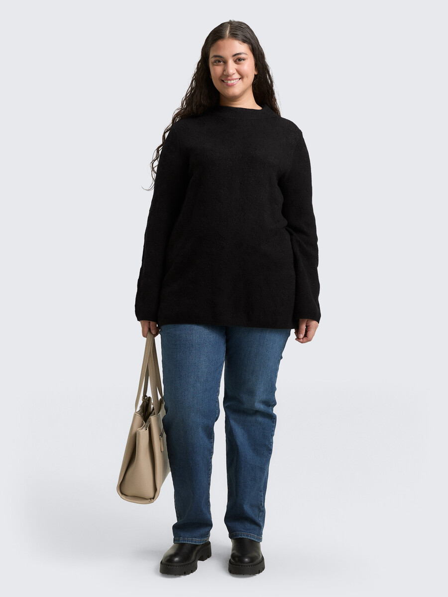 plus size – strickpullover mit glitzereffekt