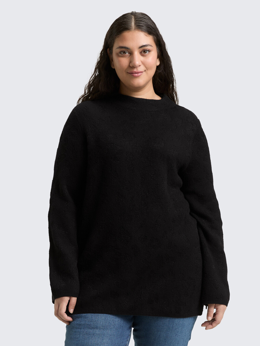 plus size – strickpullover mit glitzereffekt